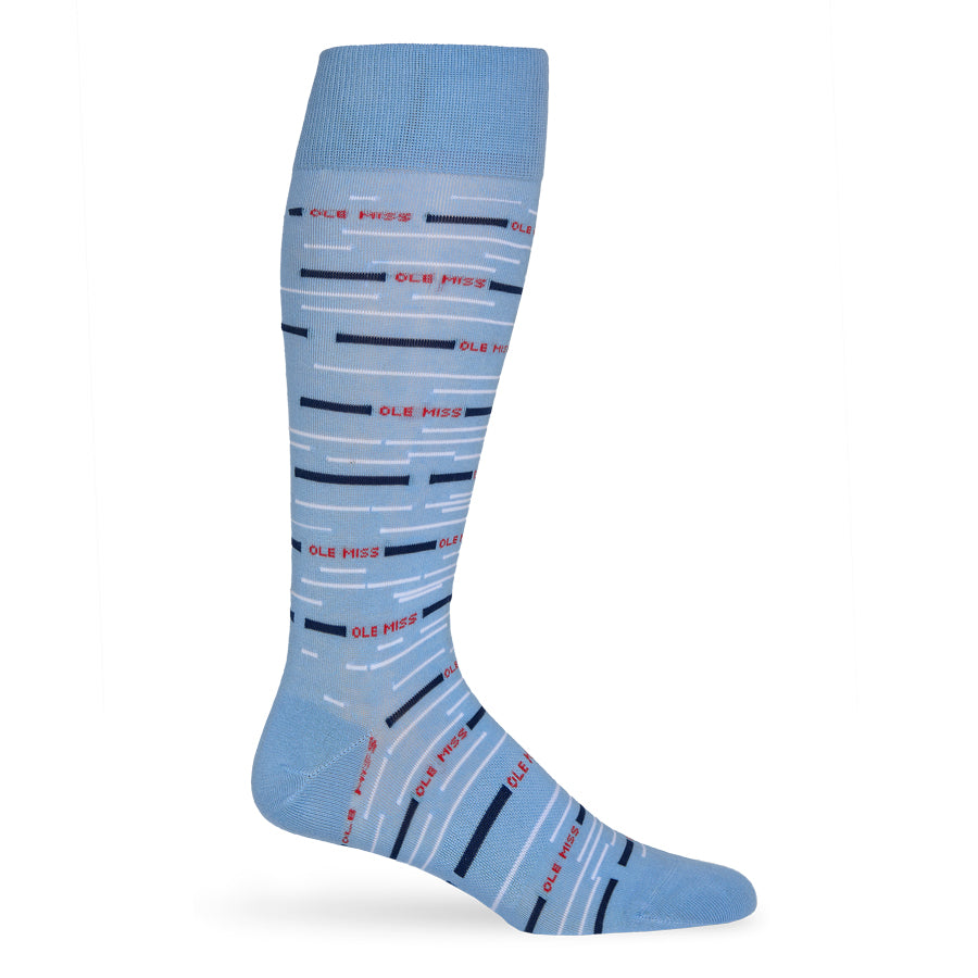 Powder Ole Miss Broken Stripe Dress Socks