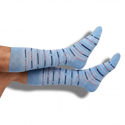 Powder Ole Miss Broken Stripe Dress Socks