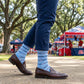 Powder Ole Miss Broken Stripe Dress Socks