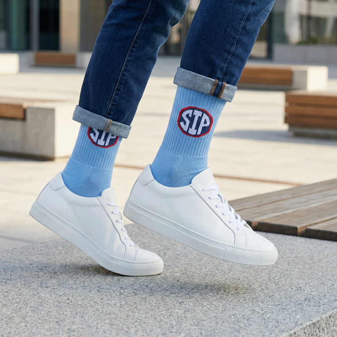 Powder Sip Casual Crew Socks