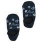 Lay flat no show in navy with a powder blue and white floral pattern