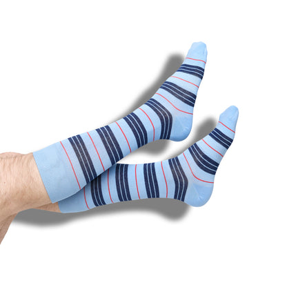 Powder Triple Stripe Dress Socks