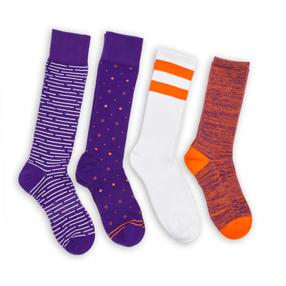 Wear DeadSoxy Orange / Purple Mixed Socks 4 Pack-B