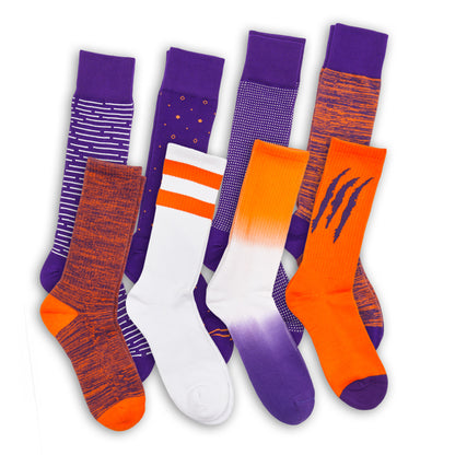 purple and orange dress socks Purple Orange Leaf Pattern Women's Dress Socks
