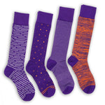 Wear DeadSoxy Purple / Orange Dress Socks 4 Pack