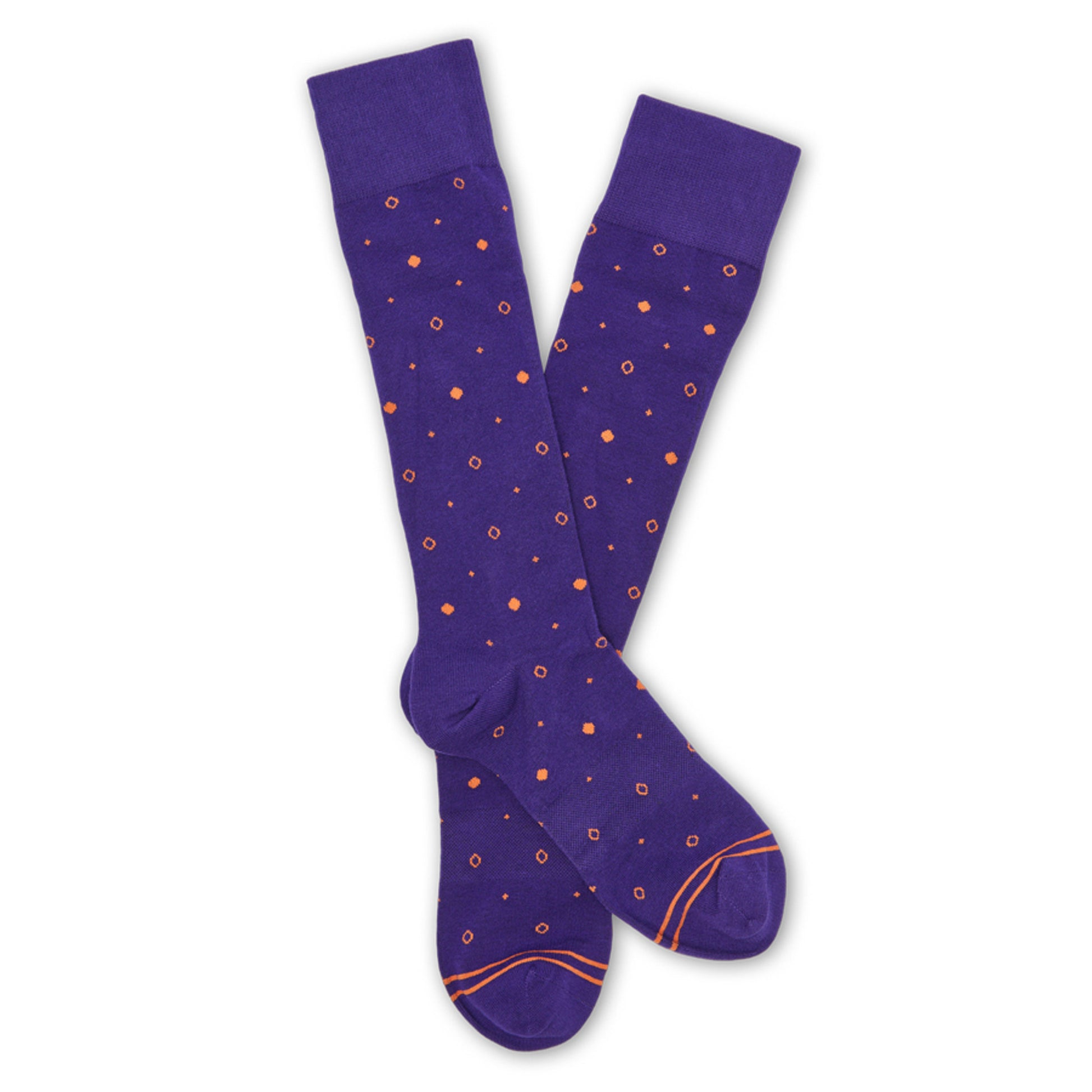 Wear DeadSoxy Purple / Orange Mixed Dot Dress Socks