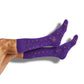 purple and orange casual socks with marl design