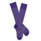 Purple and white dress socks with birdseye dot design lay flat image