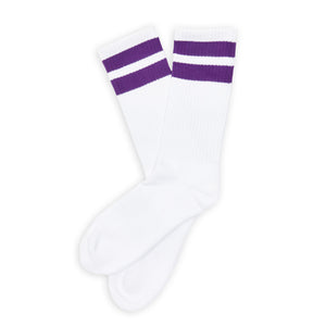 Purple Retro casual socks laid out flat
