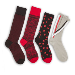 Wear DeadSoxy Red / Black Mixed Socks 4 Pack -A