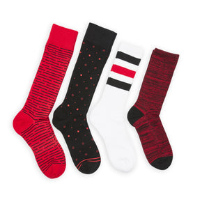 Wear DeadSoxy Red / Black Mixed Socks 4 Pack -B