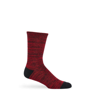Red and black marl casual lounger socks with cushion footbed