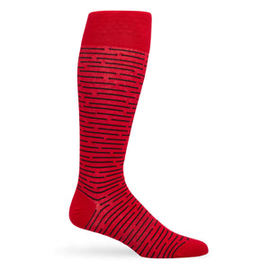 Wear DeadSoxy Red / Black Broken Stripe Dress Socks
