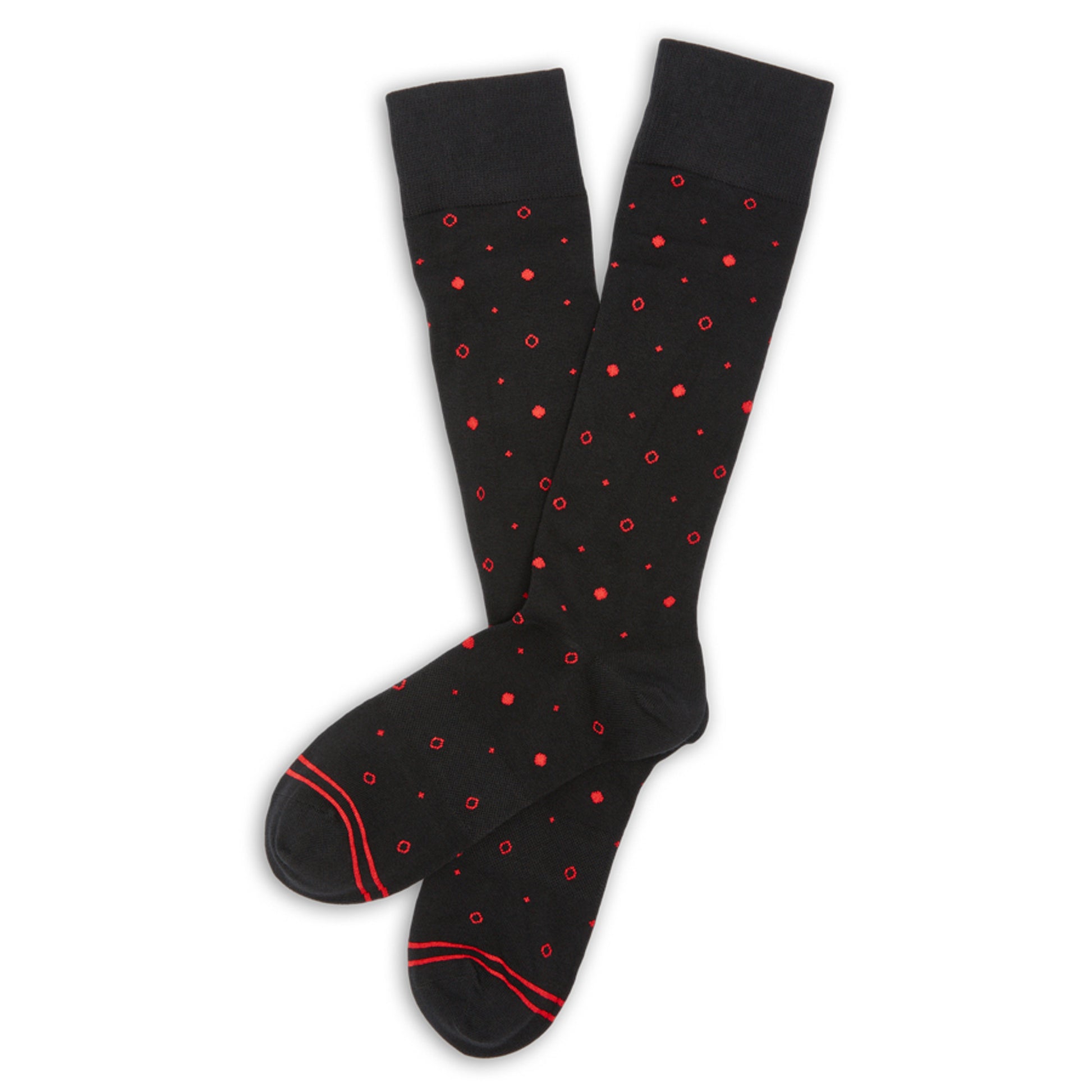 Wear DeadSoxy Red / Black Mixed Dot Dress Socks