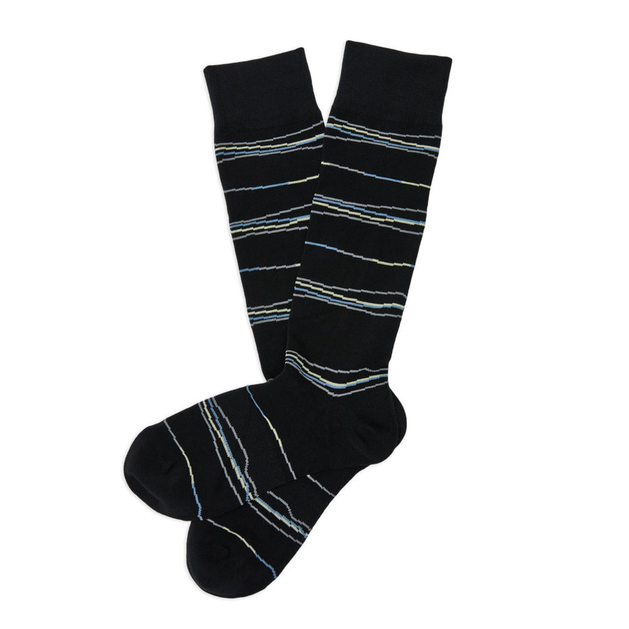 Ross dress socks flat lay showing full black broken stripe texture