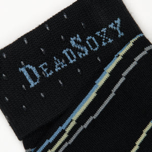 Close-up of Ross dress sock welt detail showing black ribbed cuff
