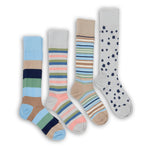 Pastel Classics Dress Sock Bundle‚Äî4-pair men‚Äôs pastel stripe & floral socks in luxury long-staple cotton with TrueStay‚Ñ¢ cuffs.