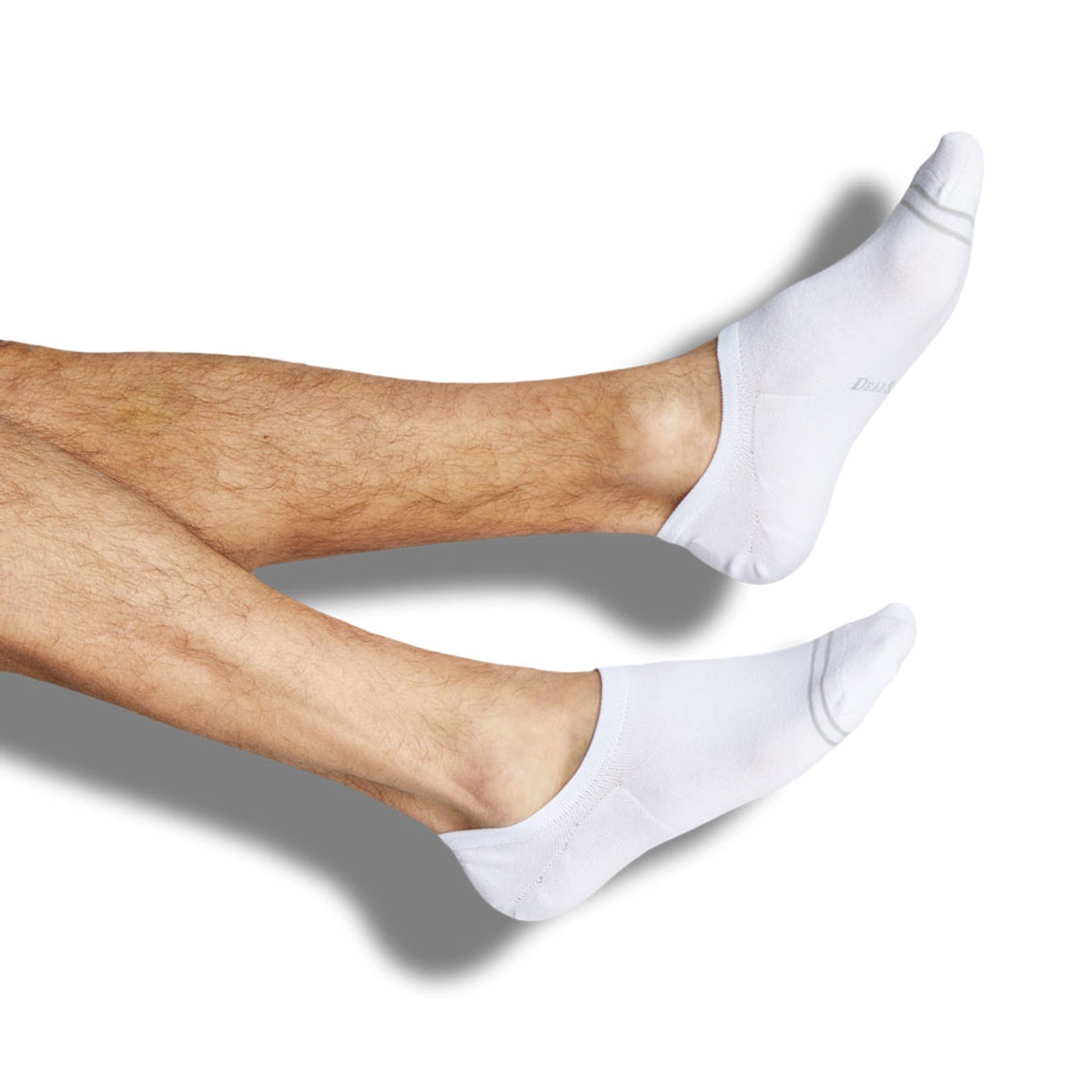 solid grey no show socks with two accent stripes around the toe