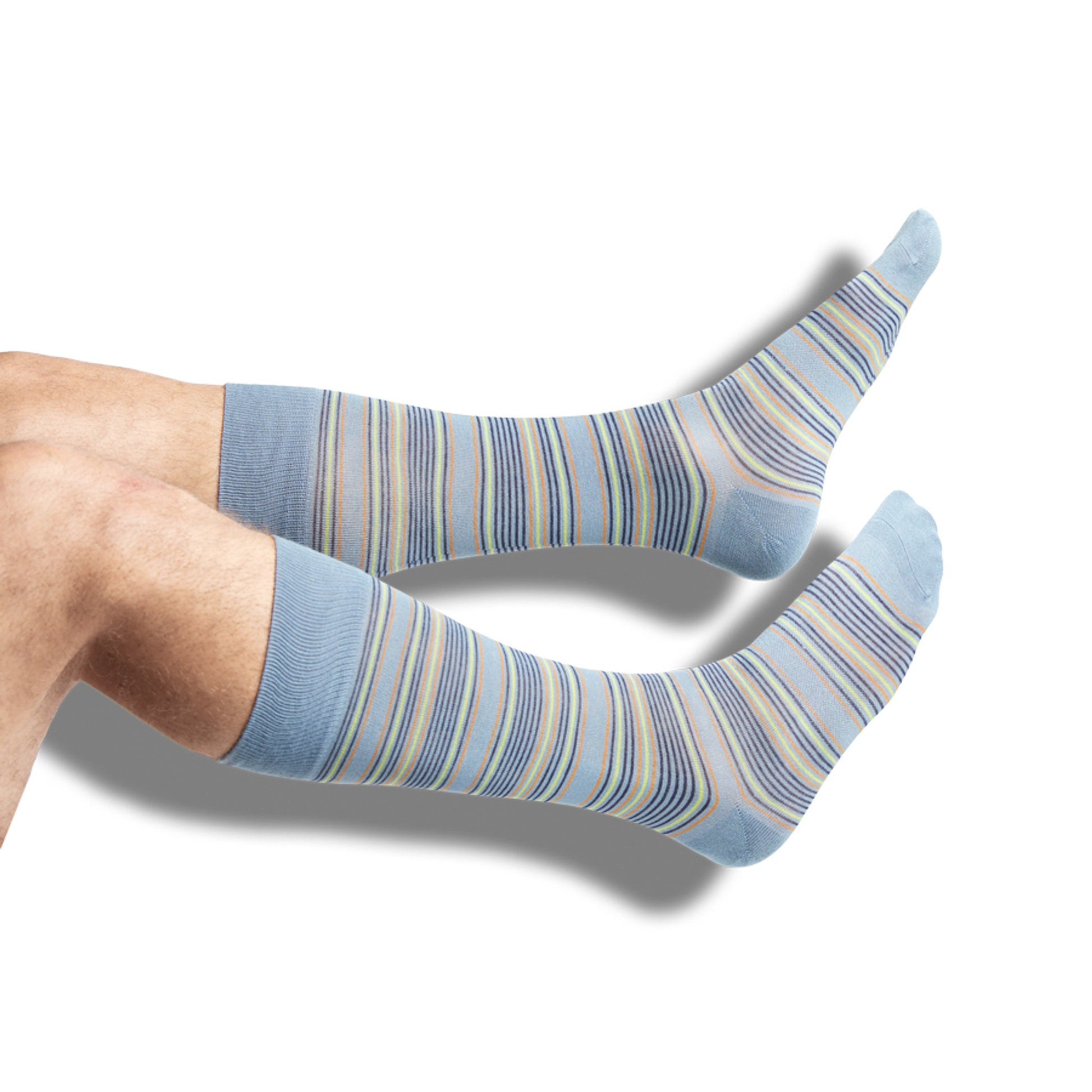 light blue stripe dress socks