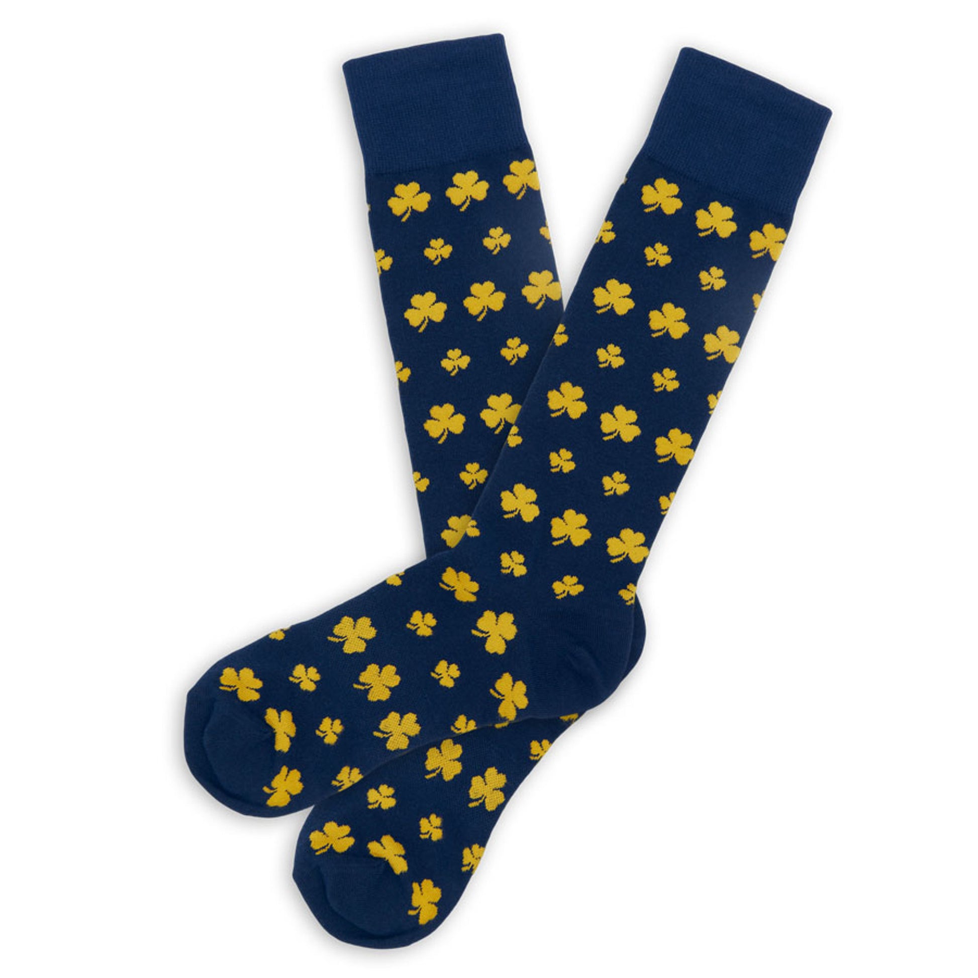 Wear DeadSoxy Navy / Gold Clover Dress Socks