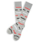 Greyhounds  dress socks with Georgia written in red, black, and grey in stripe design laid out flat and crossed at the heel.