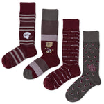 The Junction Dress 4-Pack socks bundle shot, showing all four Mississippi State dress socks together