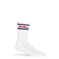 White Retro Script Casual Crew Socks