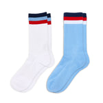 casual crew sock bundle 2-pack white and powder blue