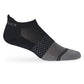 Premium Black Ankle Socks with mesh foot and cushioned footbed on mannequin