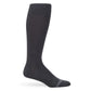 Elegant charcoal dress socks with light gray stripes, designed for executive style and all-day comfort.