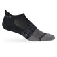Premium Black Ankle Socks with mesh foot and cushioned footbed on mannequin