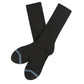 black premium athletic lounger casual crew sock laid out flat