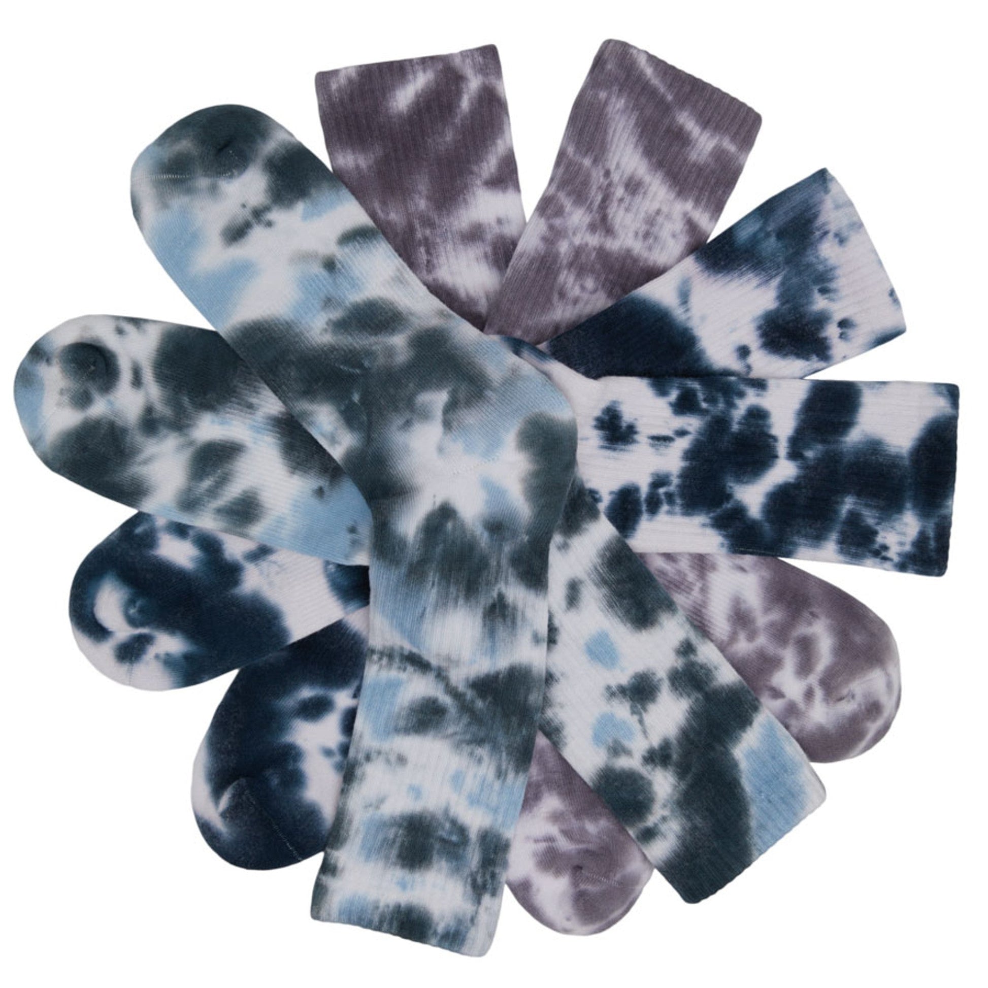 white and grey tie-dye premium athletic lounger casual crew sock