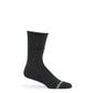 Charcoal casual crew athletic lounger sock on mannequin with light grey double stripe across toe
