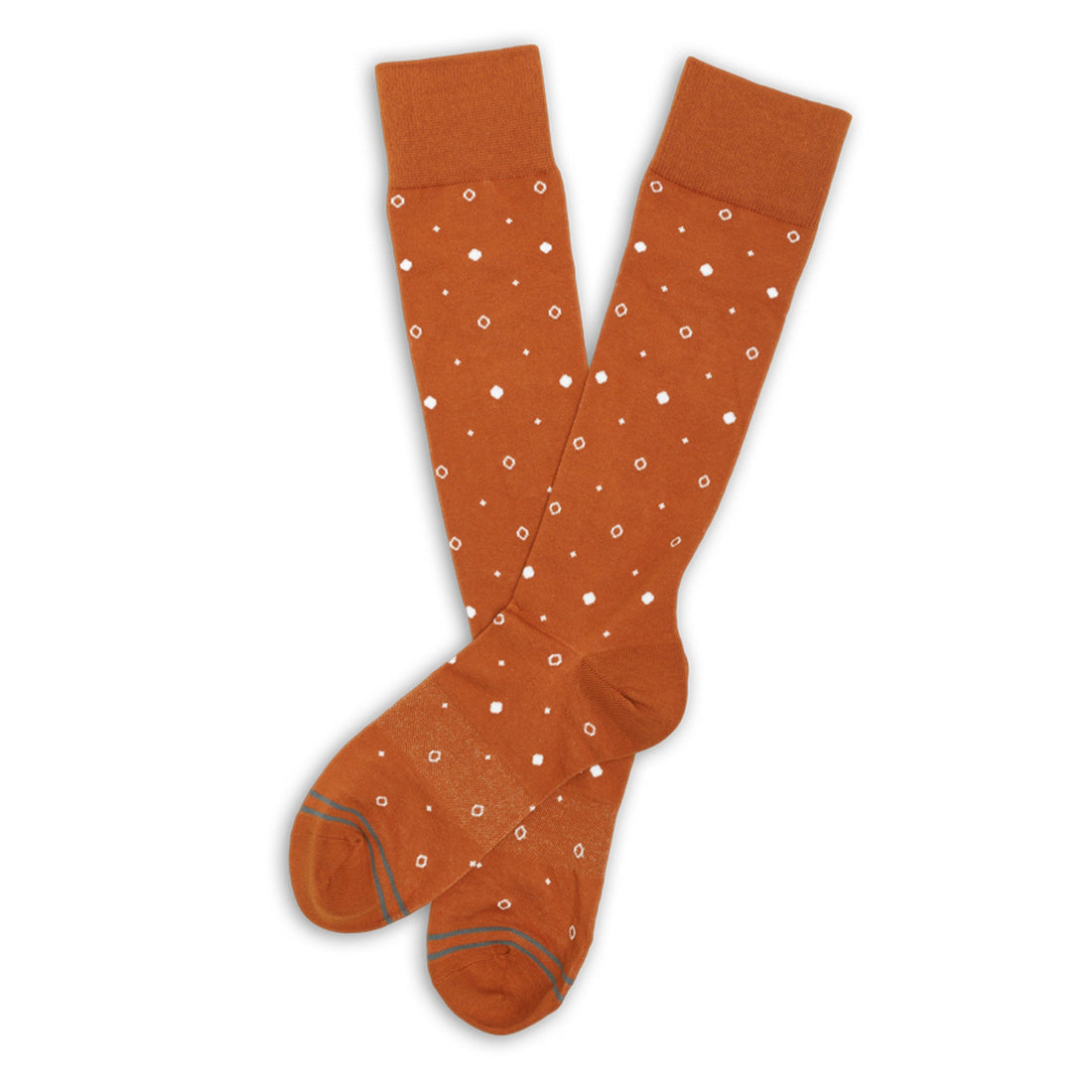 Wear DeadSoxy TexOrange Mixed Dot Dress Socks