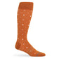 Premium burnt orange dress socks with white dots