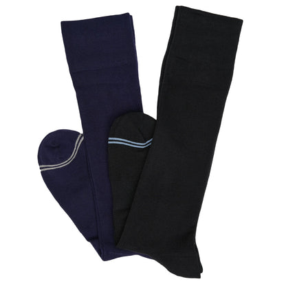 Dress Sock 2-Pack - Black and Navy - Boardroom Dress Socks