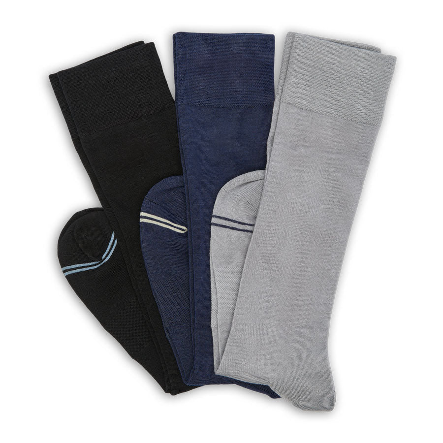 womens navy blue dress socks Black, & Grey — 3-Pack AKIRA Miss You More LowStock:43693630324787 Color:Ambra Emerald Why choose our socks