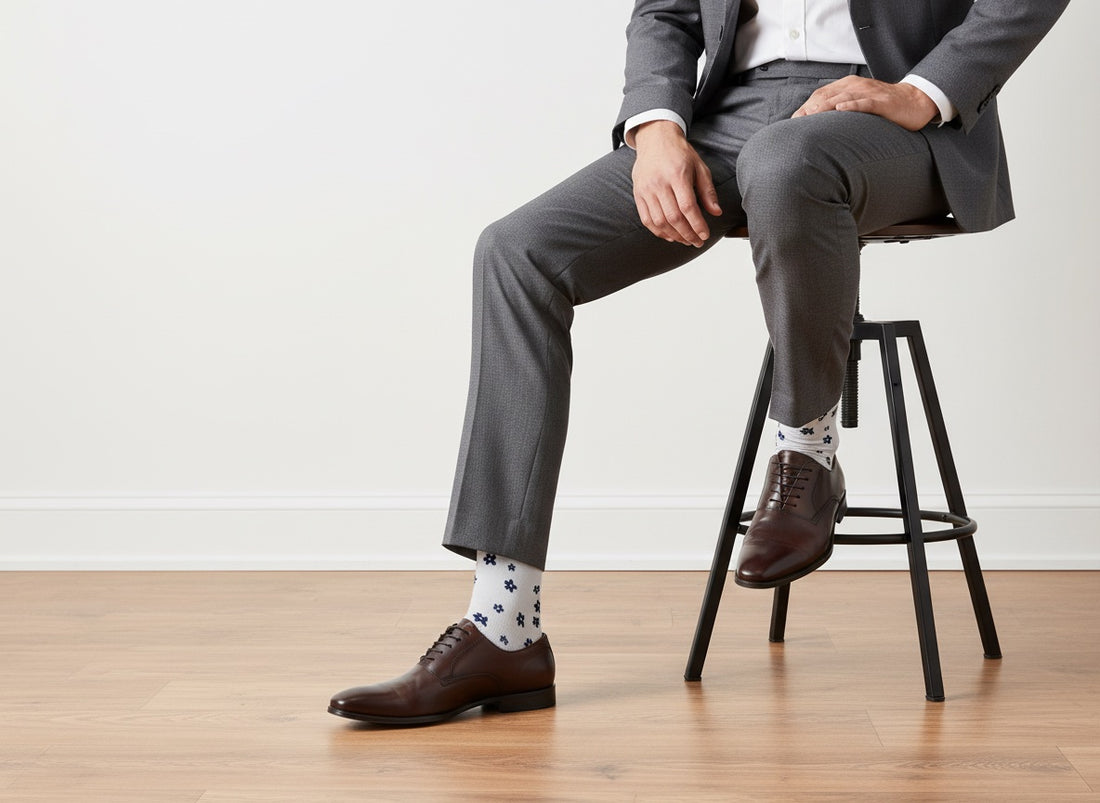grey dress socks Knee High - Stripe - Organic Cotton Go beyond basic and create a one Premium Navy Grey Floral Dress