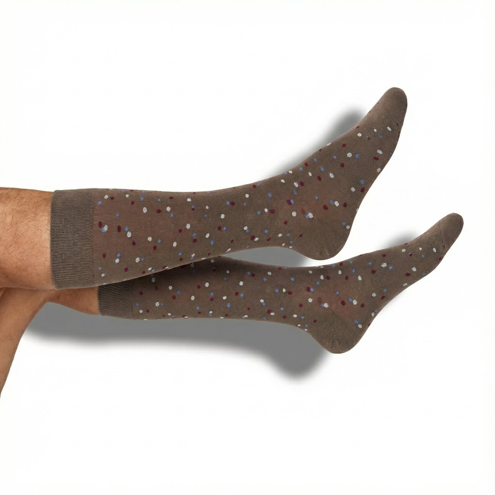 Premium Brown Dot Dress Socks | DeadSoxy Bamboo Blend