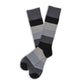 premium bamboo dress socks with grey monochromatic color block design.