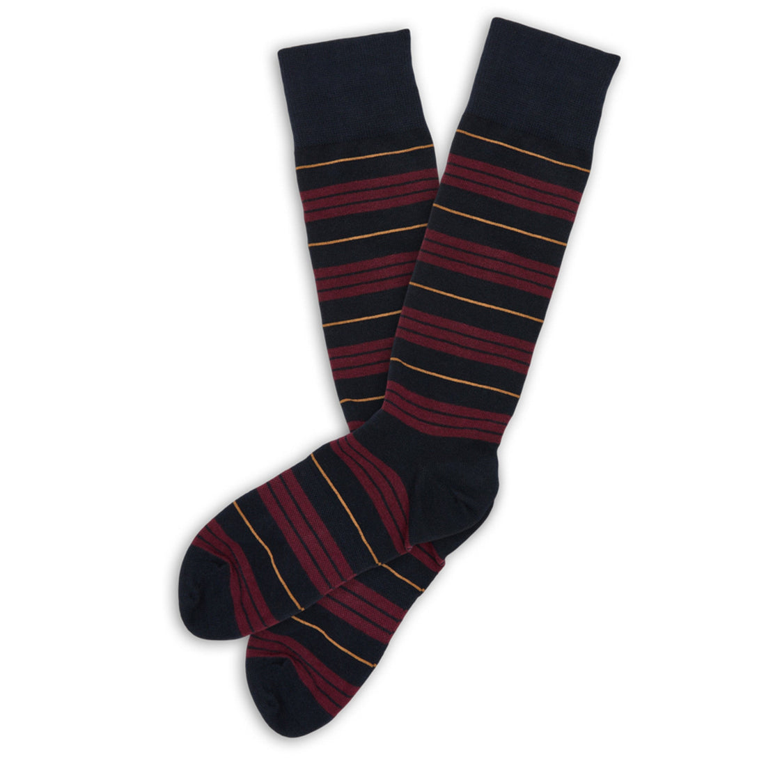 Light brown dress socks laid flat
