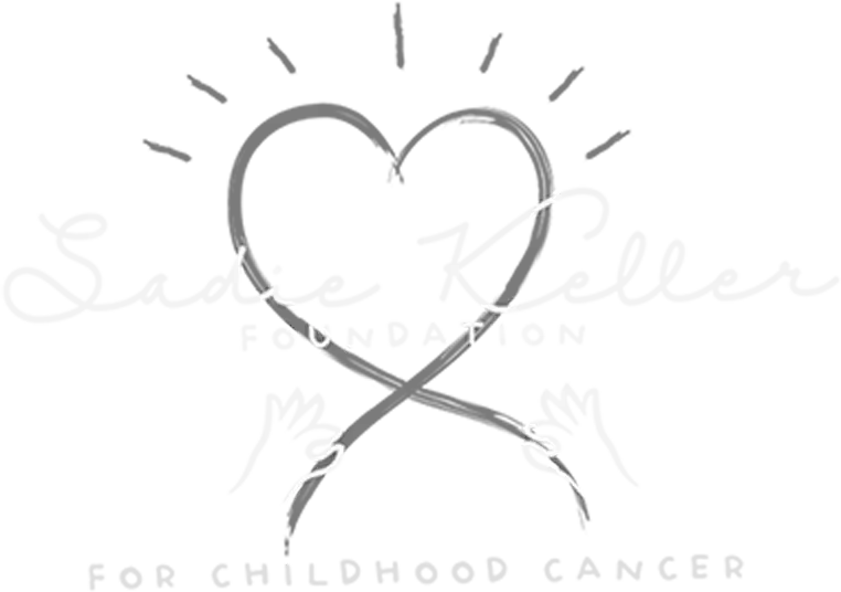 Gray heart-shaped logo with stylized text and crossed scissors beneath it.