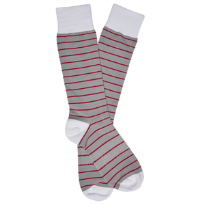 Grey w/ Crimson - Wide Stripe - Team Colorways