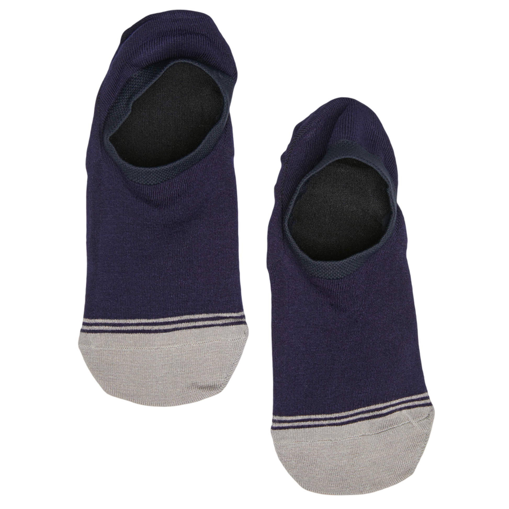 Lay flat no show sock in powder blue with a red, black, white, and blue floral pattern