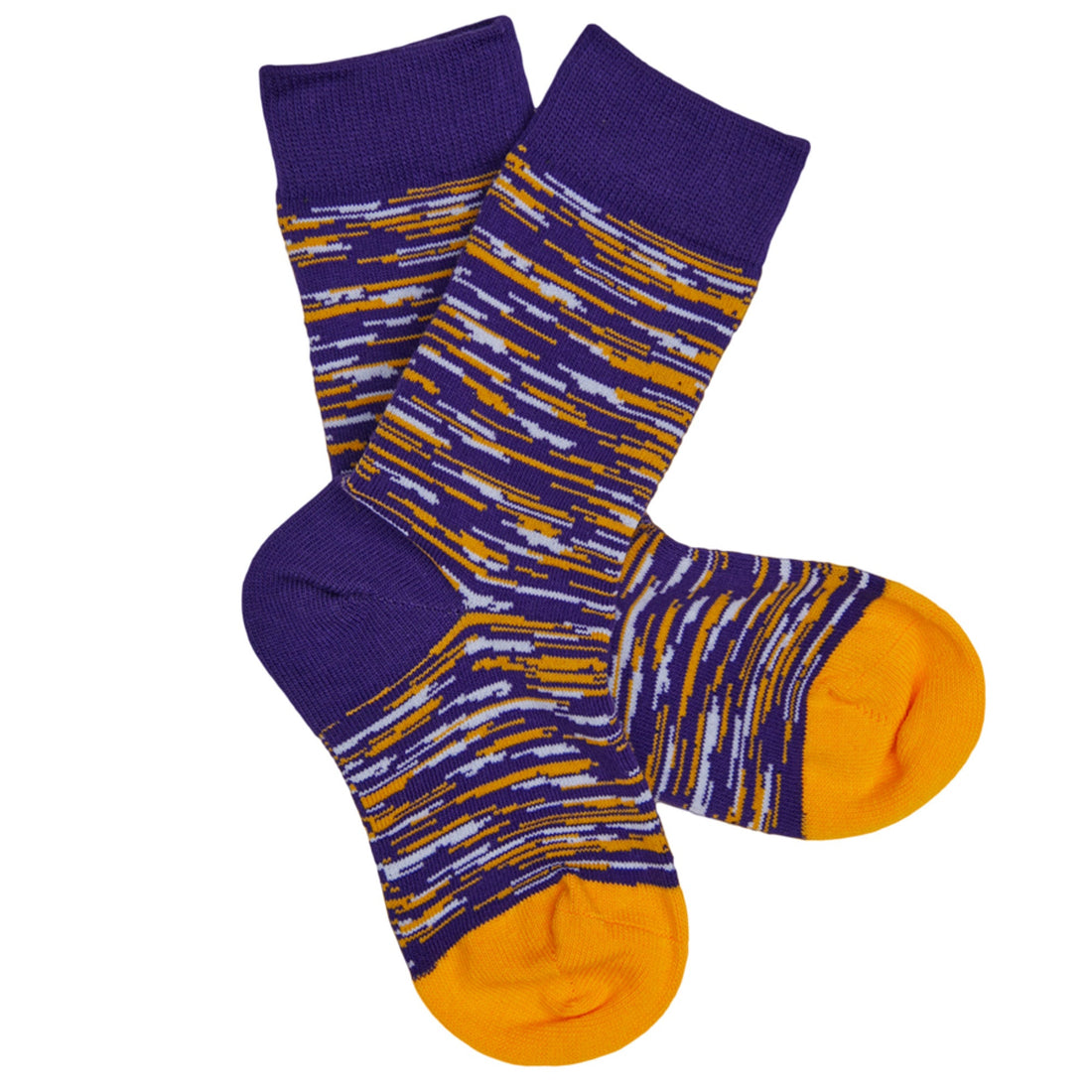 Wear DeadSoxy Kid's Socks - Purple And Gold Marled