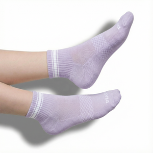 Lilac/White Quarter Crew Women's Socks