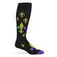 Wear DeadSoxy Mardi Gras - Large Fleur-de-lis Dress Socks