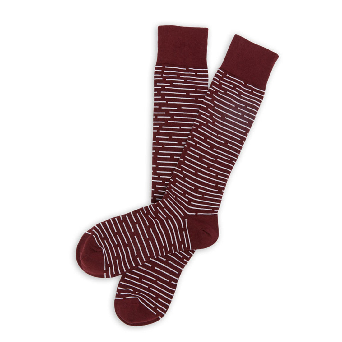 Wear DeadSoxy Maroon Broken Stripe Dress Socks