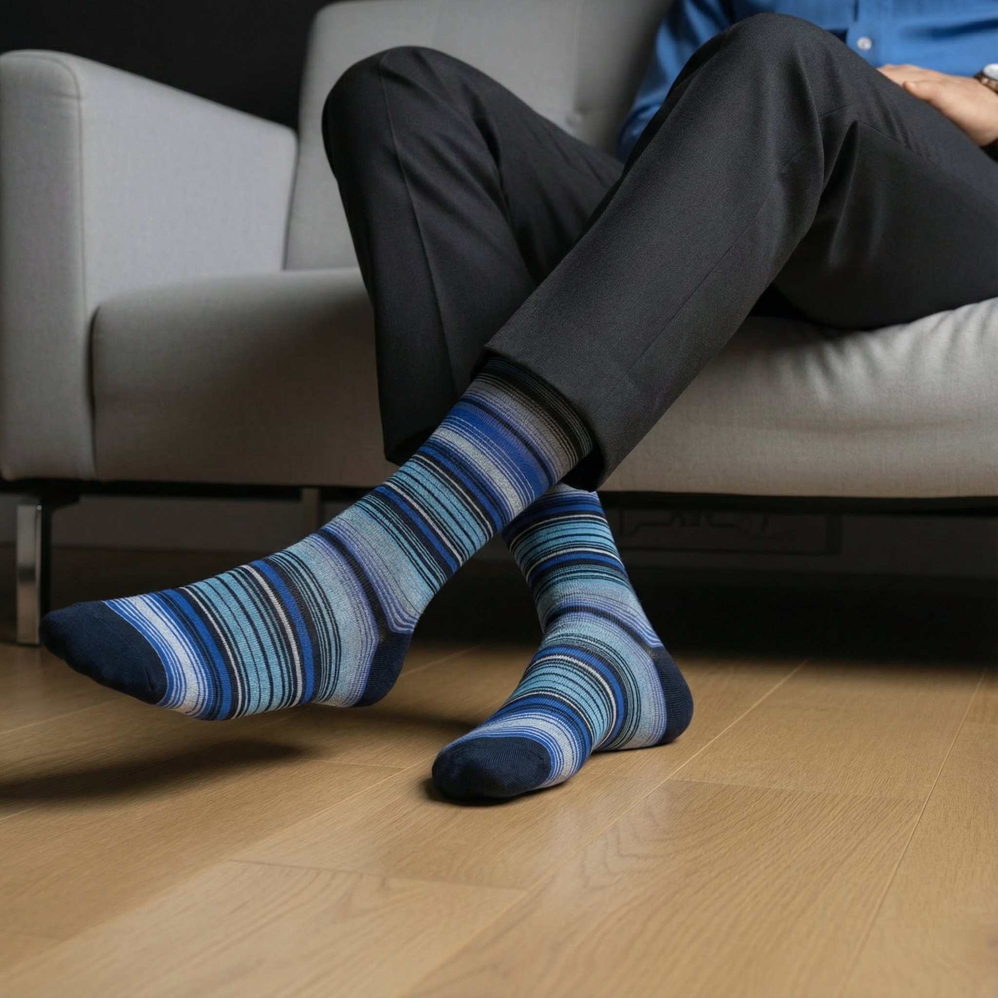 Premium Blue Stripe Dress Socks | DeadSoxy Bamboo Blend Premium Blue Stripe Dress Socks | DeadSoxy Bamboo Blend